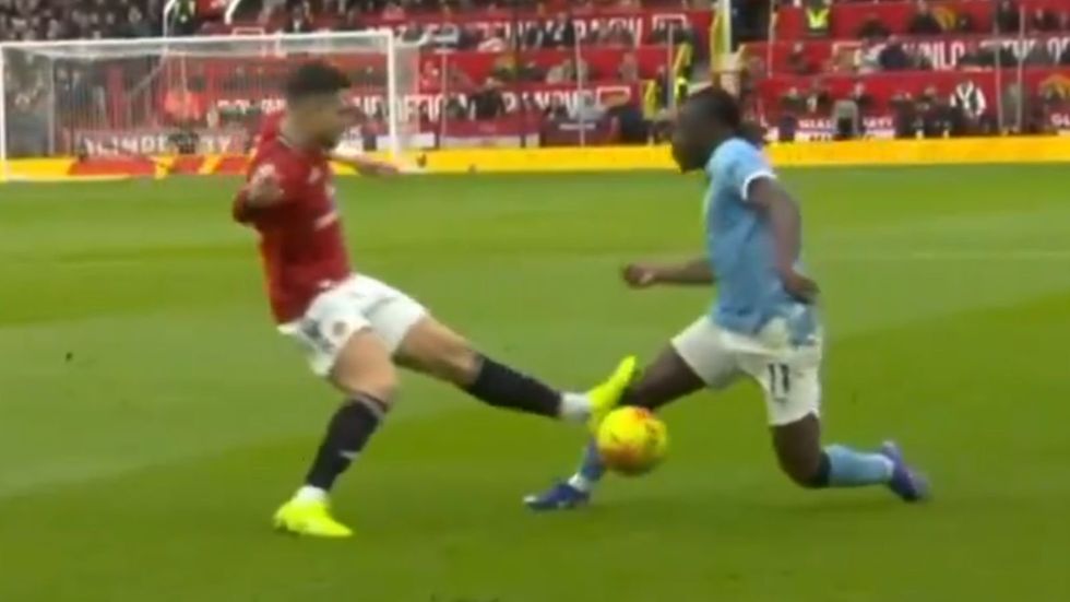 There was controversy in the Manchester derby on Saturday, with Diogo Dalot receiving a yellow card - instead of a red - following a knee-high challenge on Jeremy Doku