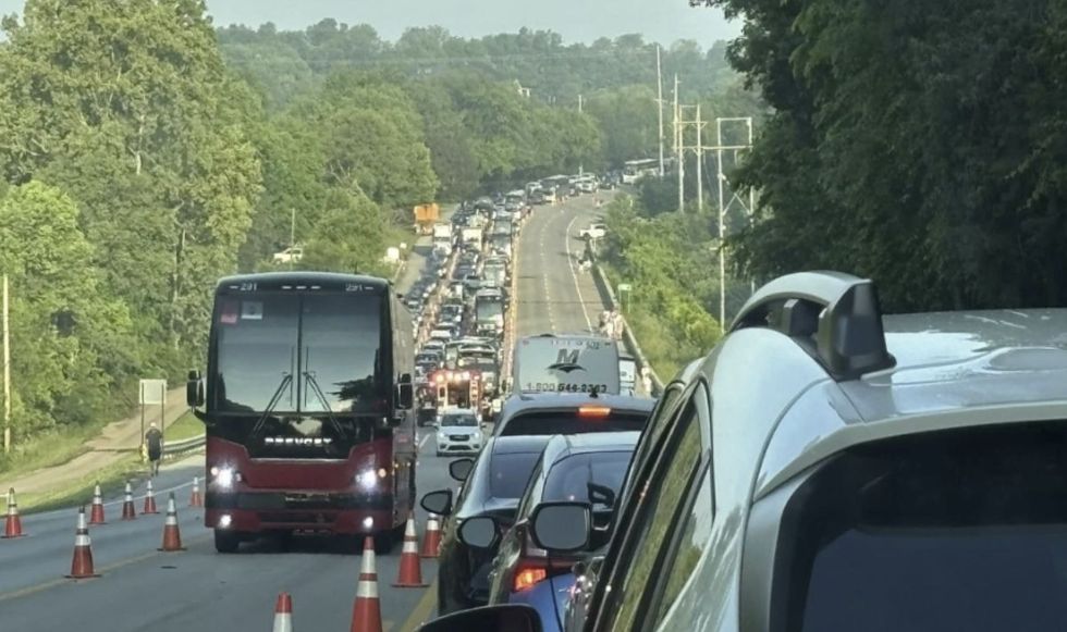 There was major traffic outside Valhalla Golf Club after the crash