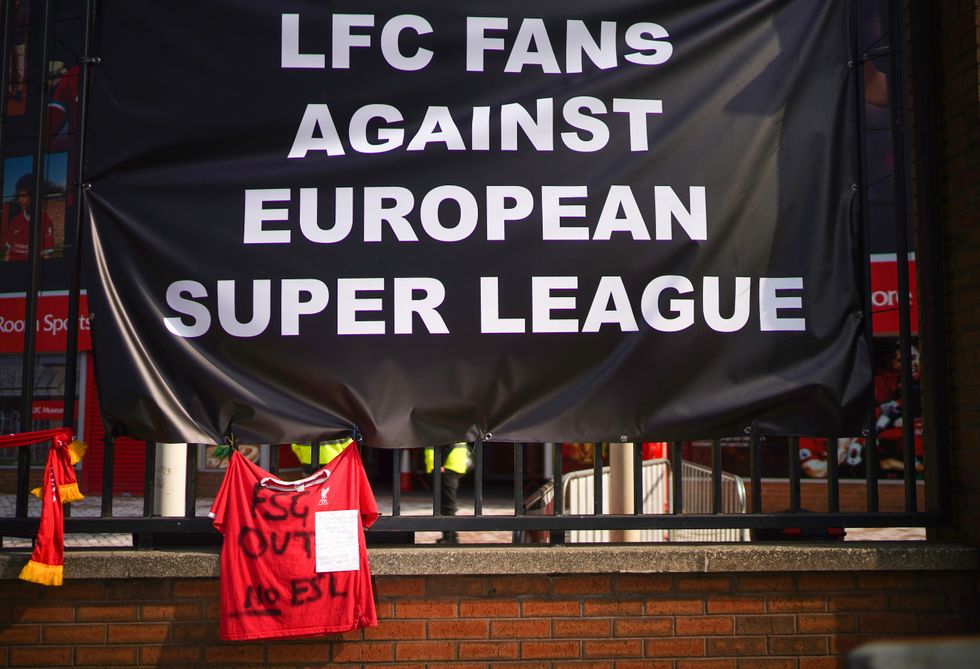 There were big protests against the European Super League in 2021