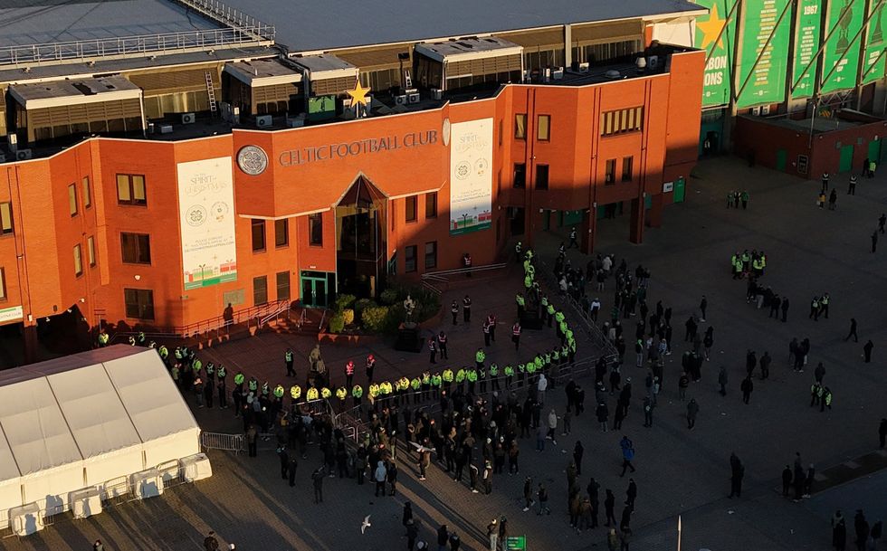 There were planned protests outside the stadium amid the Old Firm derby