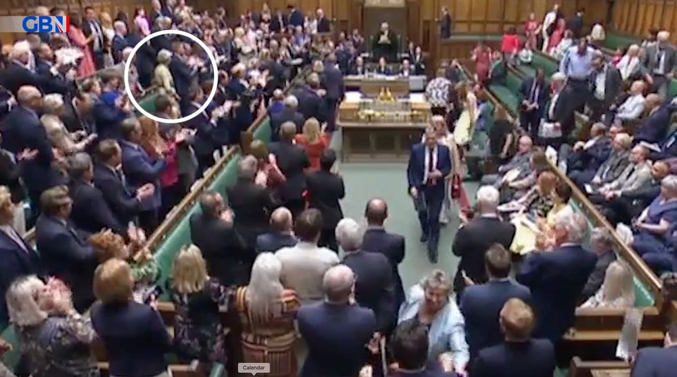 Theresa May didn't clap Boris Johnson in the Commons earlier today