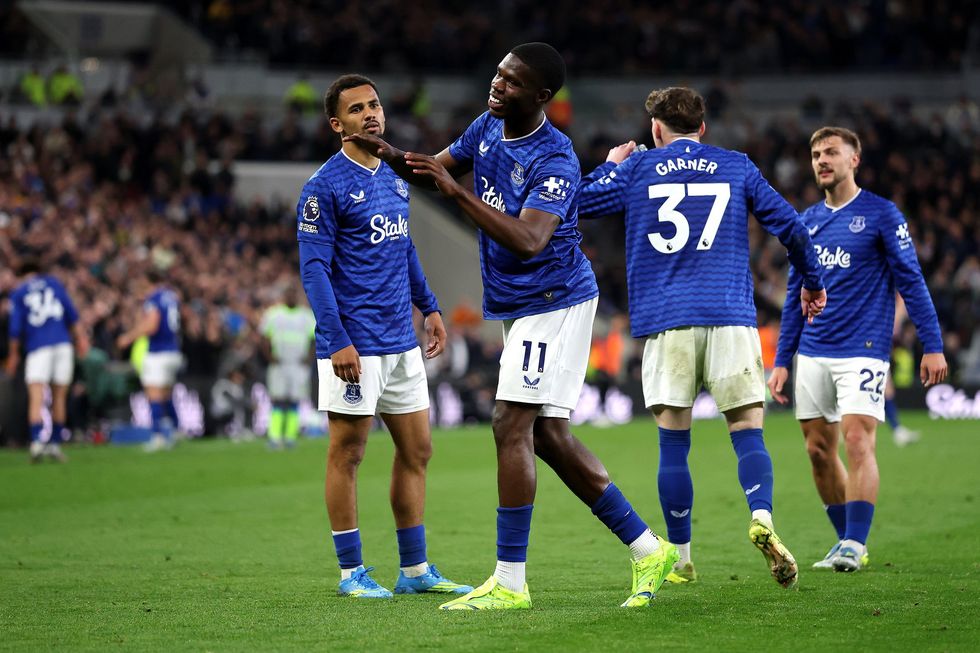 Thierno Barry scored twice as Everton drew against Manchester City on Monday