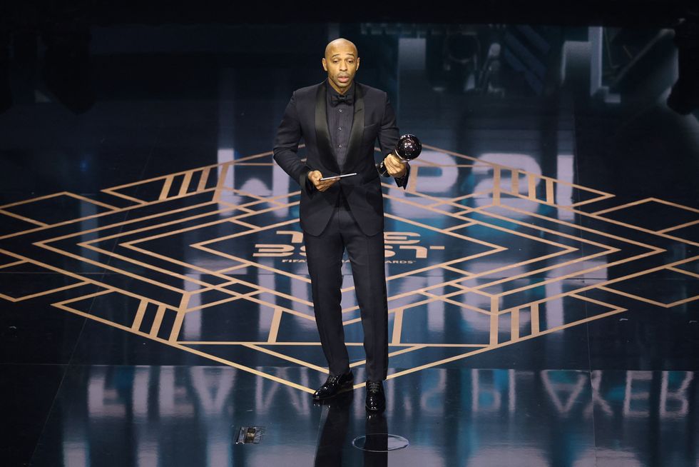 Thierry Henry took the award on behalf of Lionel Messi