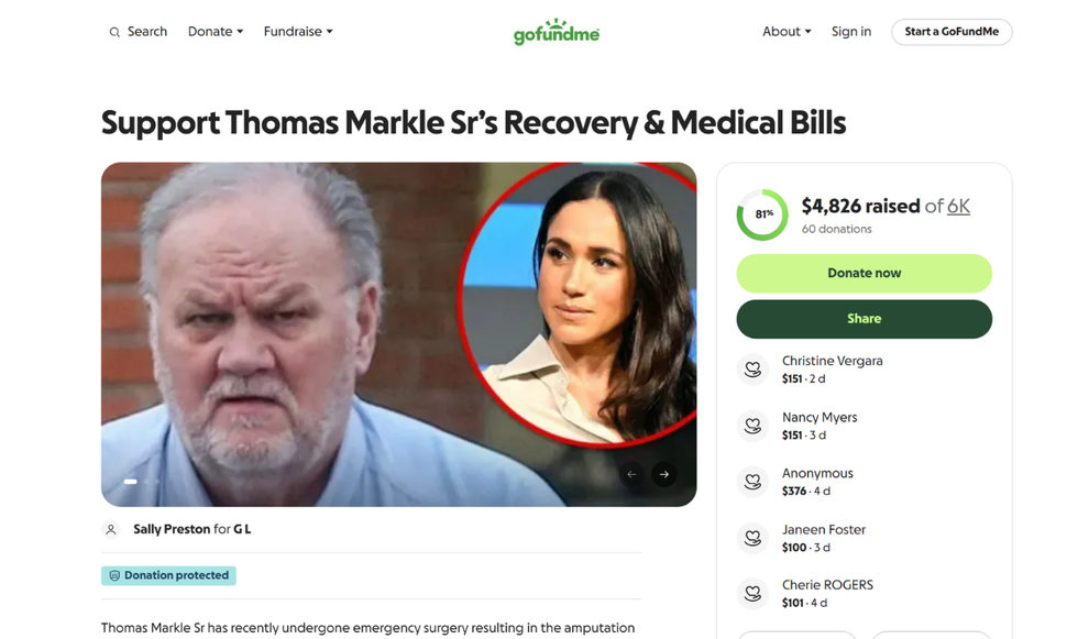 Thomas Markle Go Fund Me
