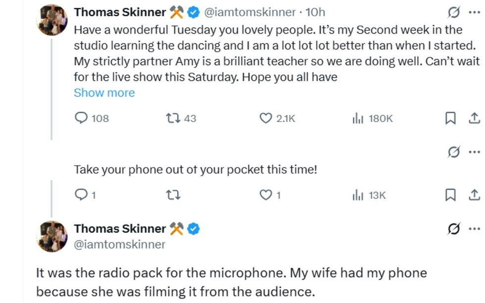 Thomas Skinner X comments
