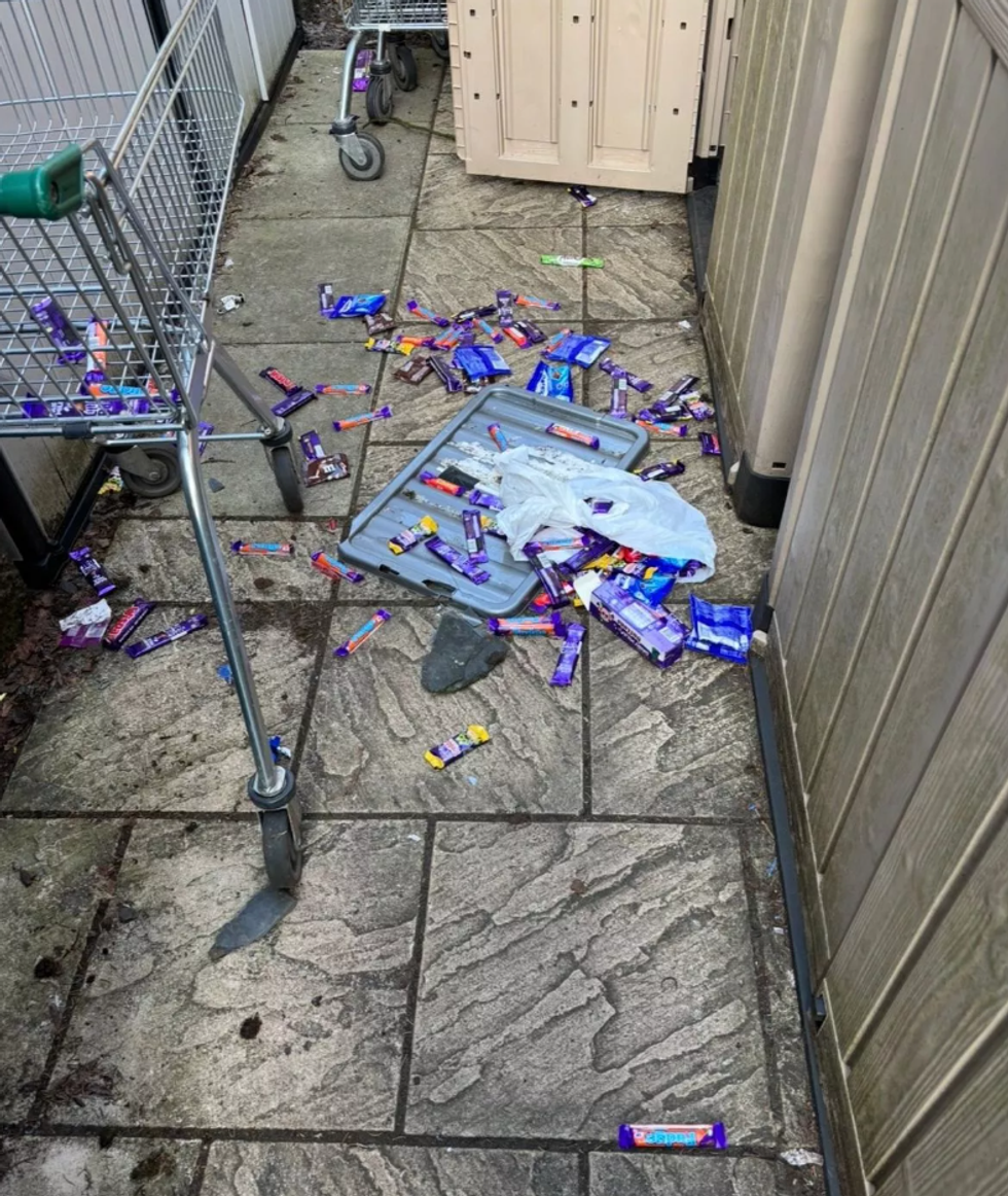 Thousands of pounds worth of stock had been lost during the incident, with food thrown across the floor and containers destroyed