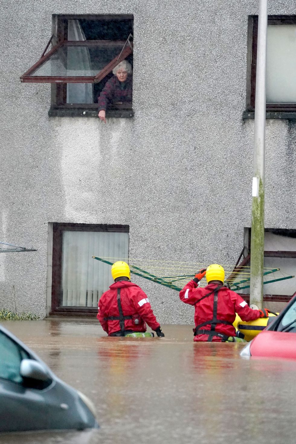 Thousands were left without power and facing flooding from "unprecedented" amounts of rain in east Scotland