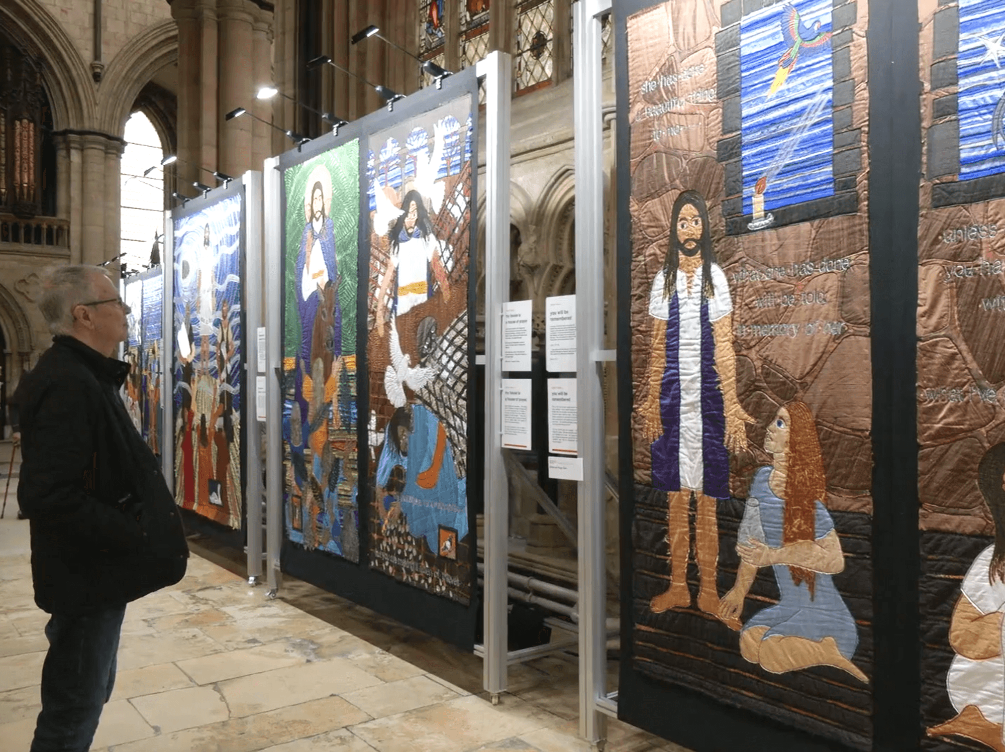Threads exhibition in Beverley Minster