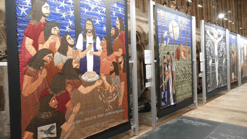 Threads exhibition in Beverley Minster