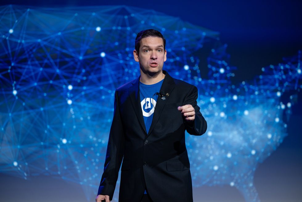 threatlocker ceo danny jenkins speaking on-stage
