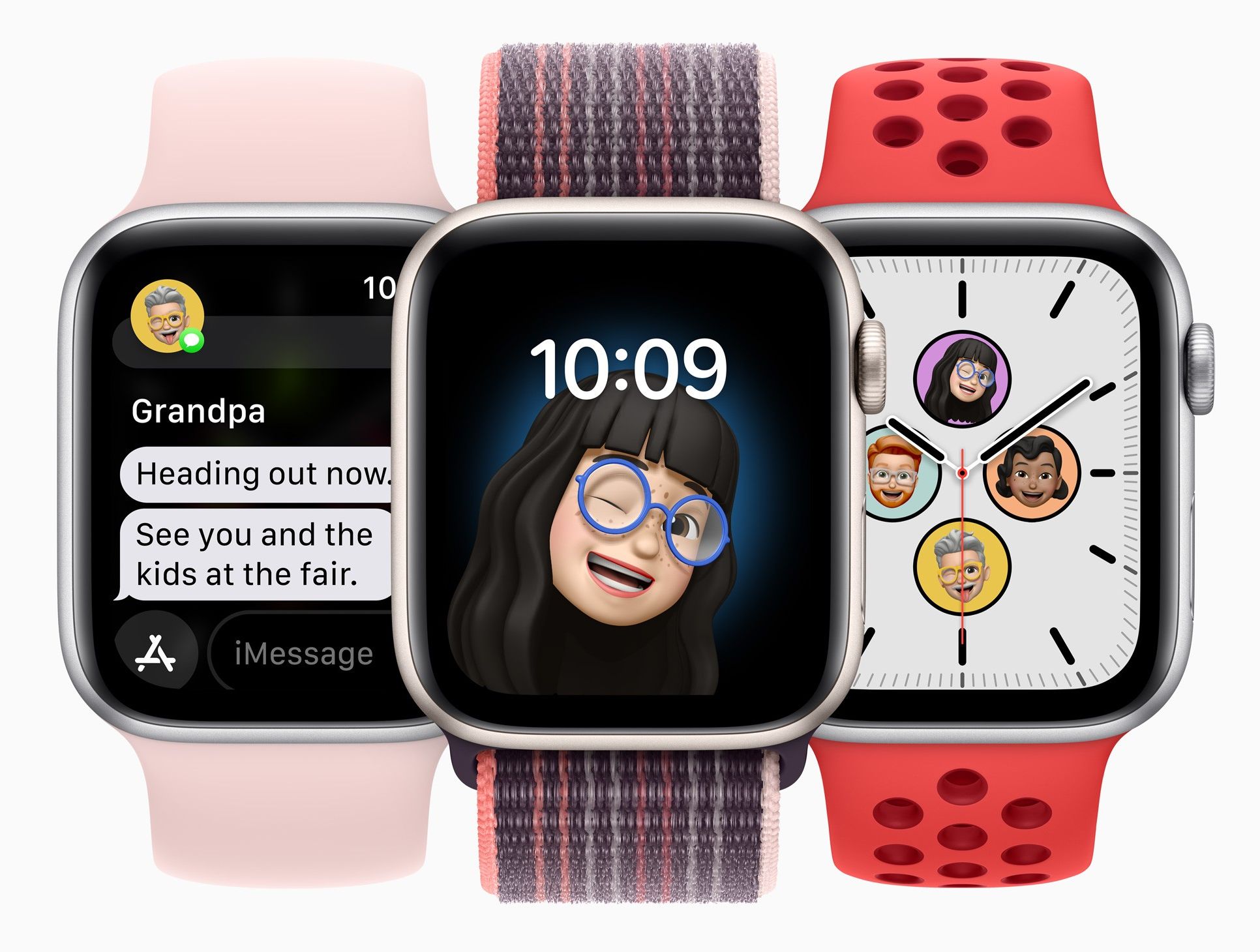 three apple watch se models showing the different things you can do with watchos