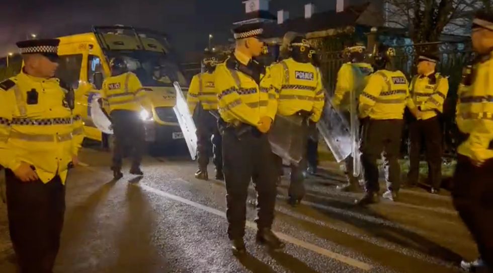 Three arrests were made for violent disorder