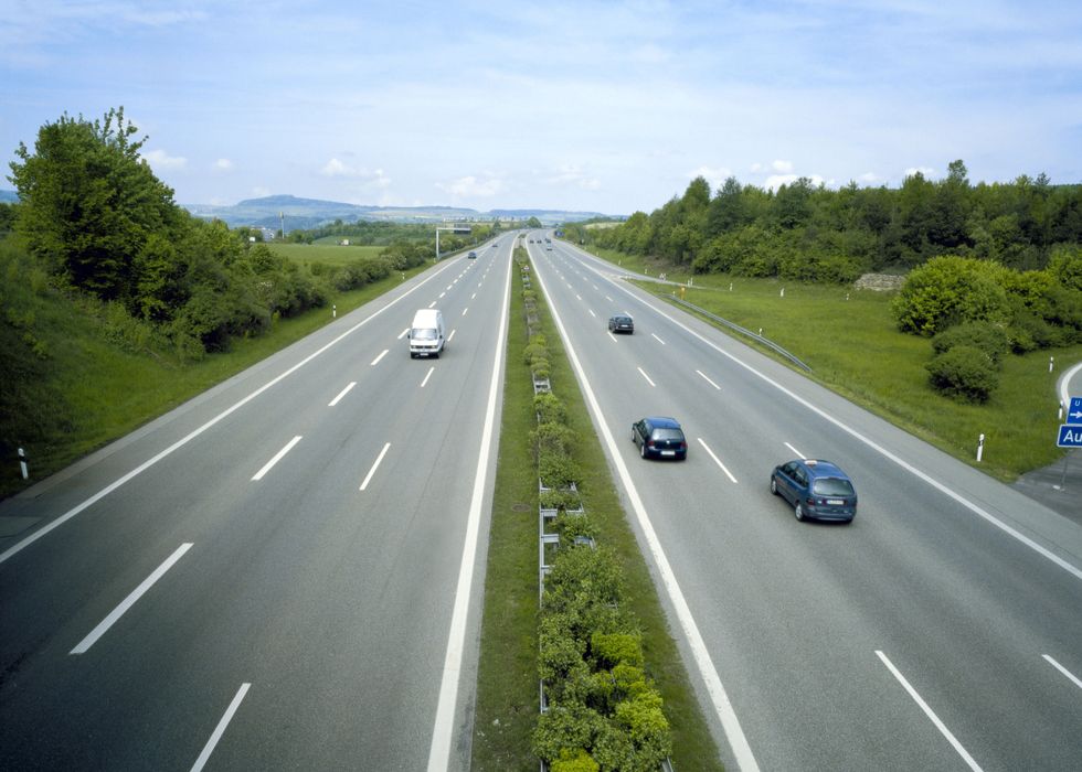 three lane motorway on stretch of road
