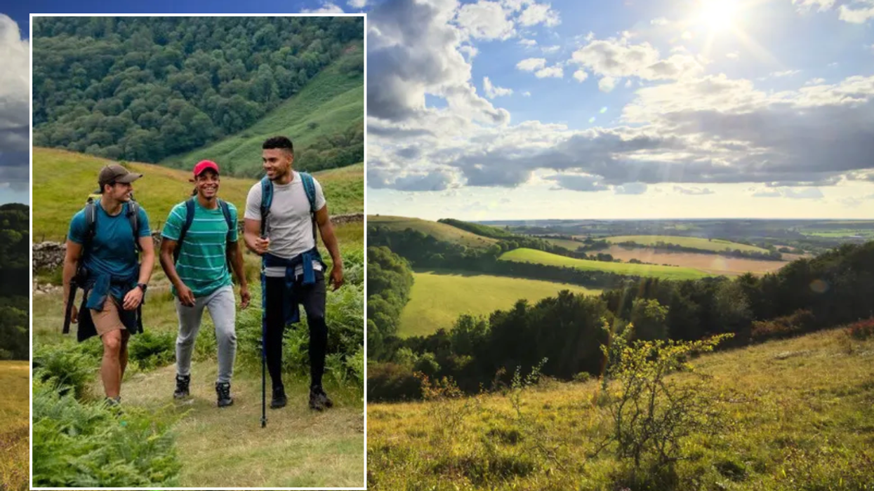 three men on a hike / South Downs National Park
