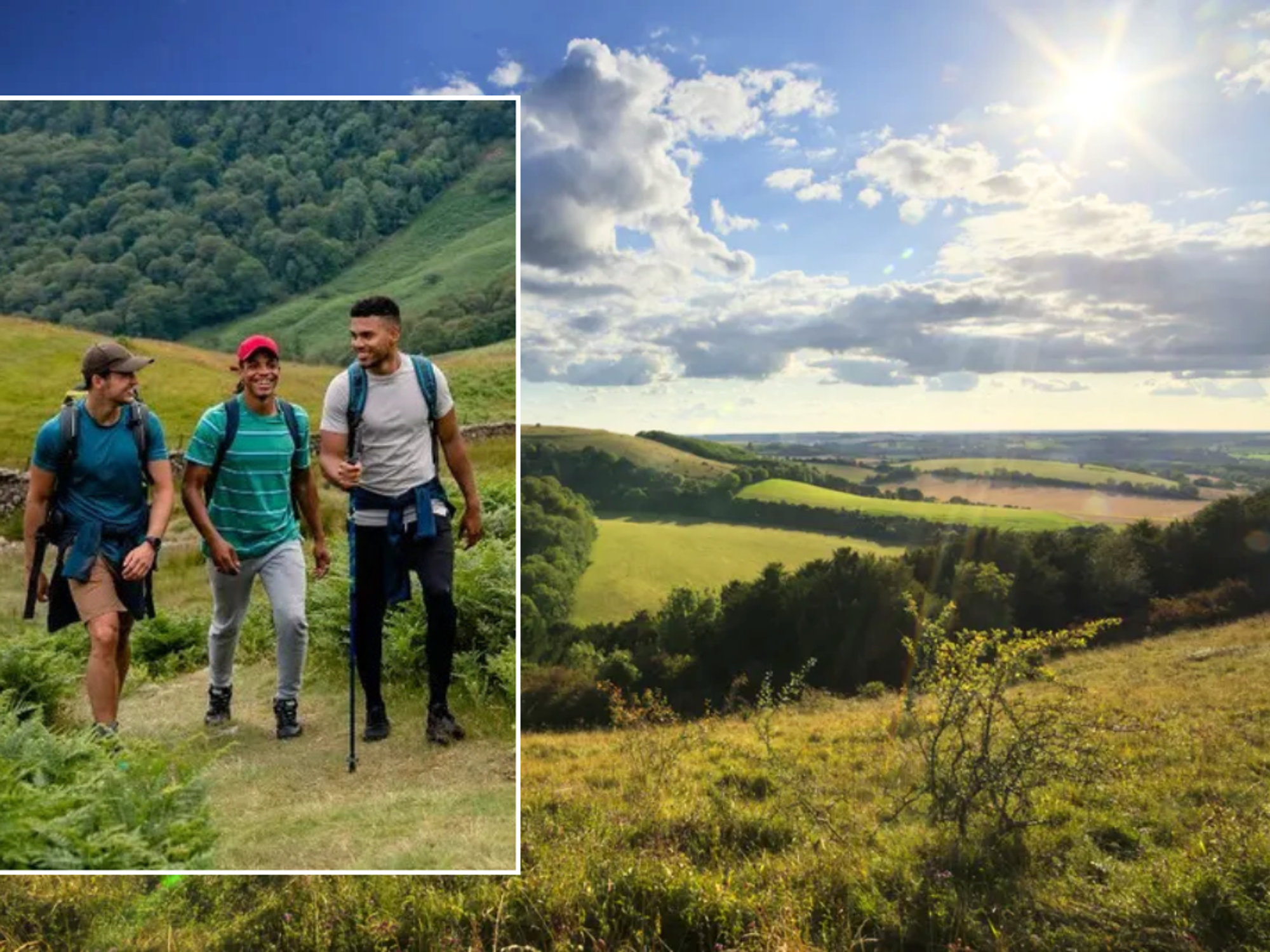 three men on a hike / South Downs National Park