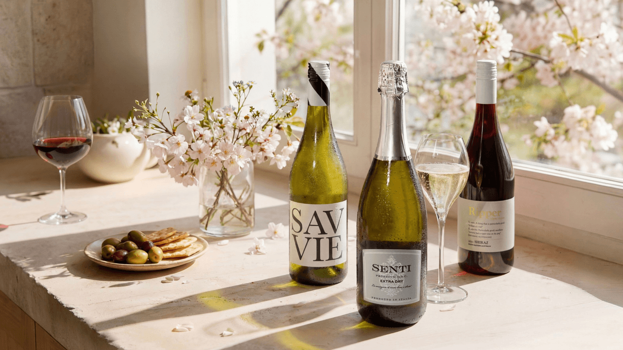 Three premium bottles of wine including a bottle of Prosecco
