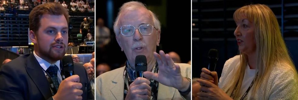 Three Reform UK members discuss the motion