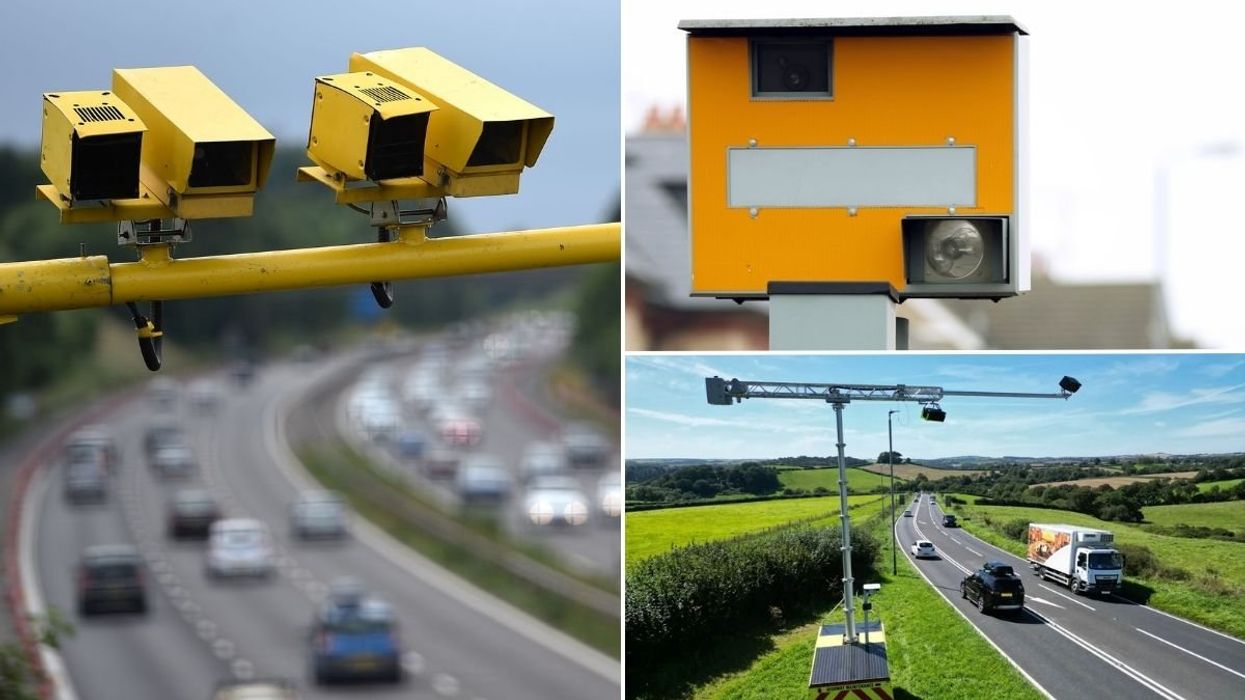 Three speed cameras positioned over various roads
