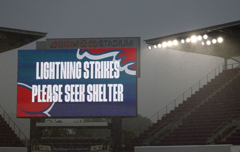 Thunderstorms have caused major disruption to the World Cup warm-up clash between England and Costa Rica