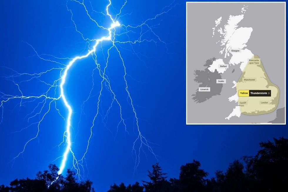 Thunderstorms, yellow weather warning