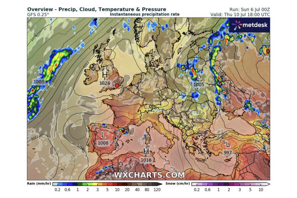 Thursday July 10 weather map