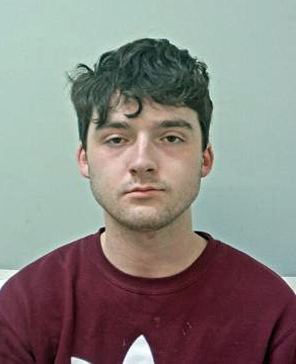 Tiernan Darnton 21, who has been sentenced at Preston Crown Court to life imprisonment with a minimum term of 15 years for the murder of his stepgrandmother Mary Gregory, 94, in a house fire in Heysham, Lancashire.