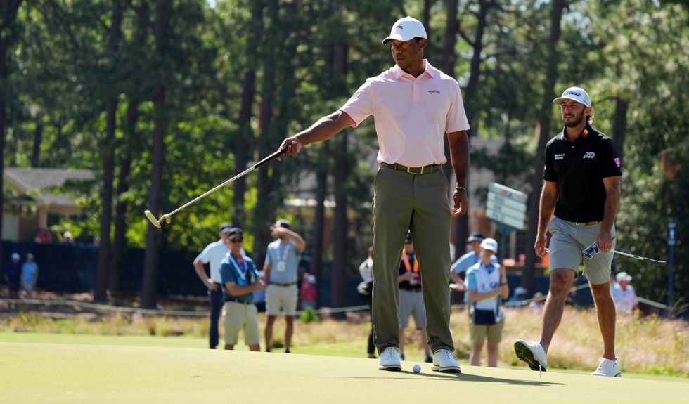 Tiger Woods finished the front nine one-over par
