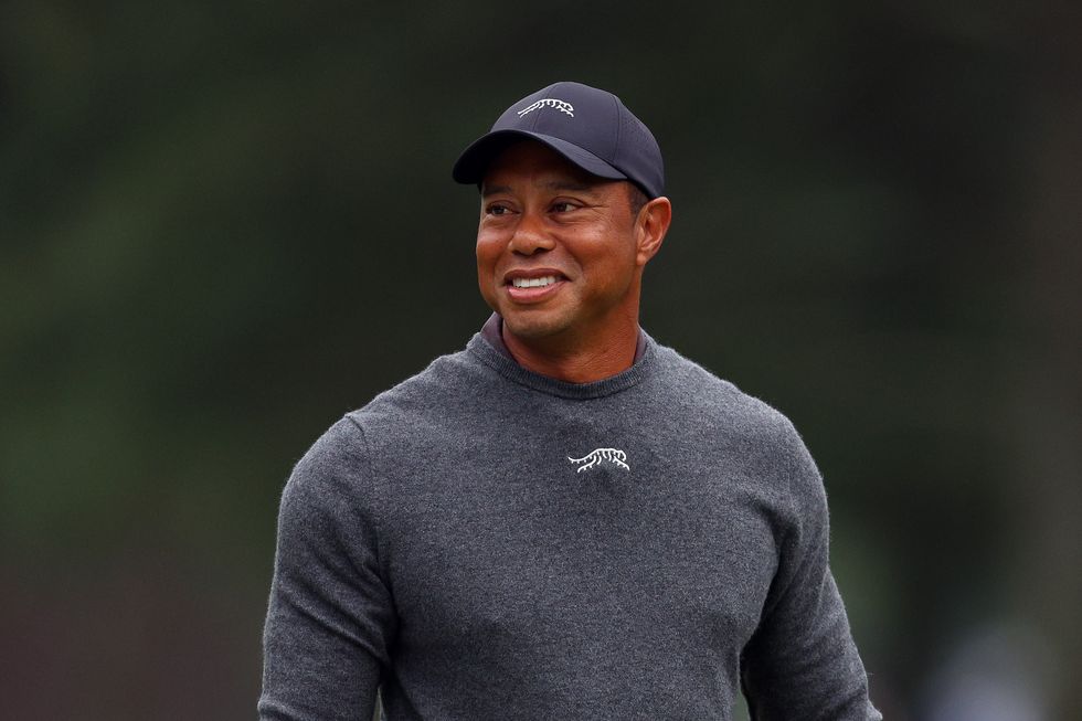 Tiger Woods has been all smiles during his practice rounds at Augusta