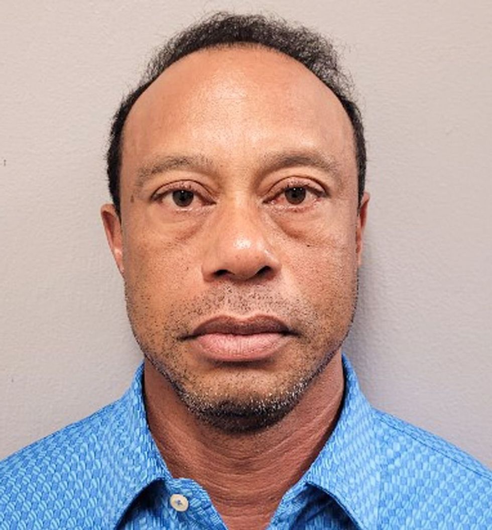 Tiger Woods pictured in his mugshot