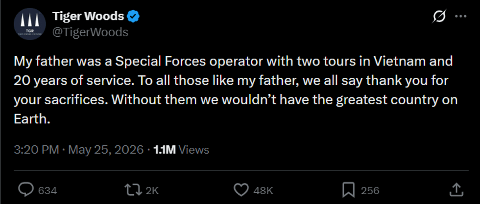 Tiger Woods tweet