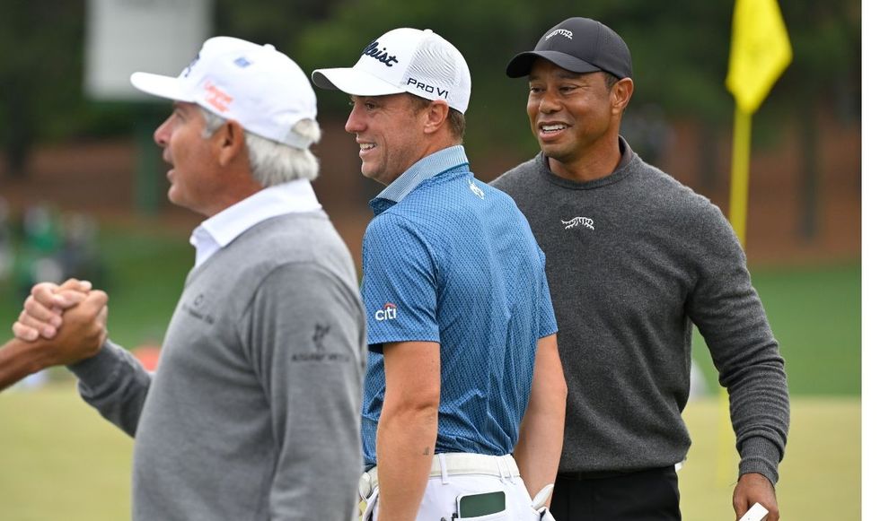 Tiger Woods was able to laugh about it with Justin Thomas and Fred Couples