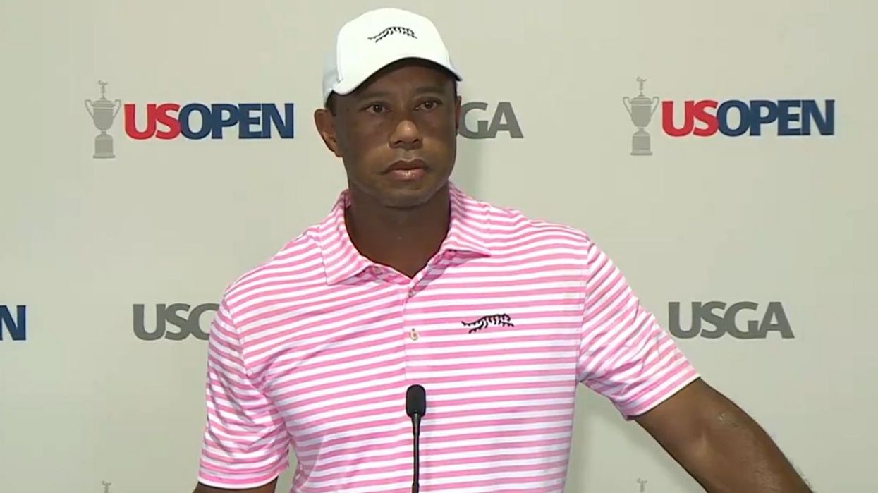 Tiger Woods went straight to the range after the first round