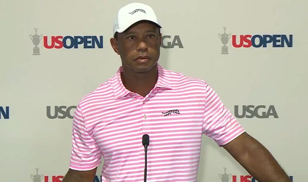Tiger Woods went straight to the range after the first round