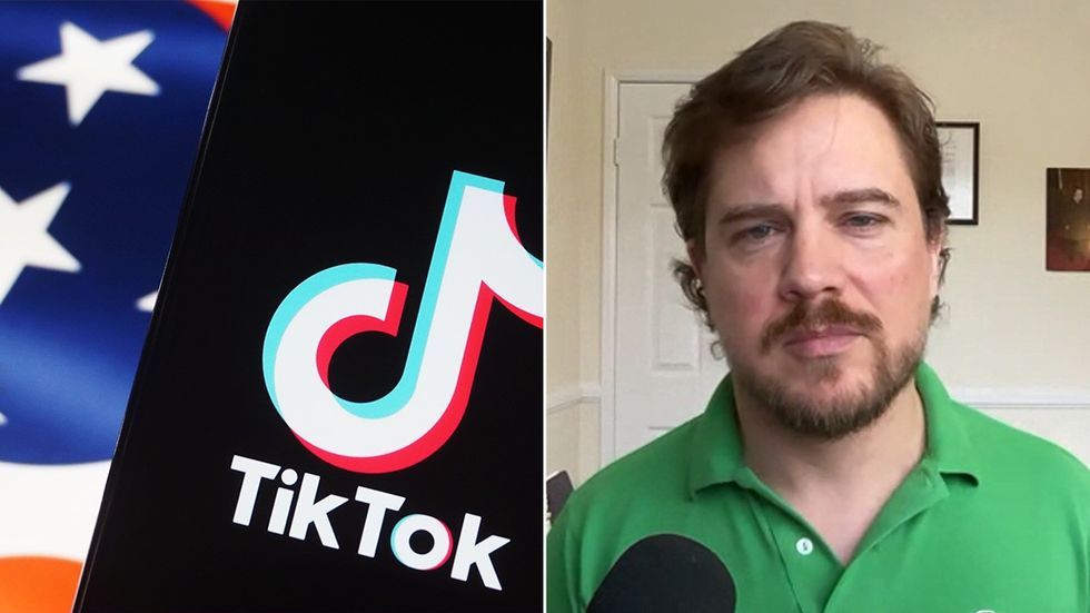 TikTok logo and Ian Samuel