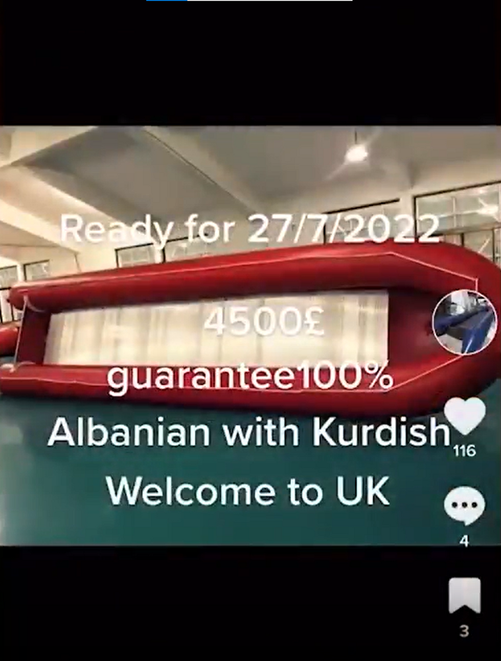 TikTok people smuggler adverts