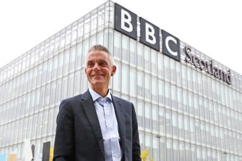 Tim Davie photographed outside the BBC Scotland