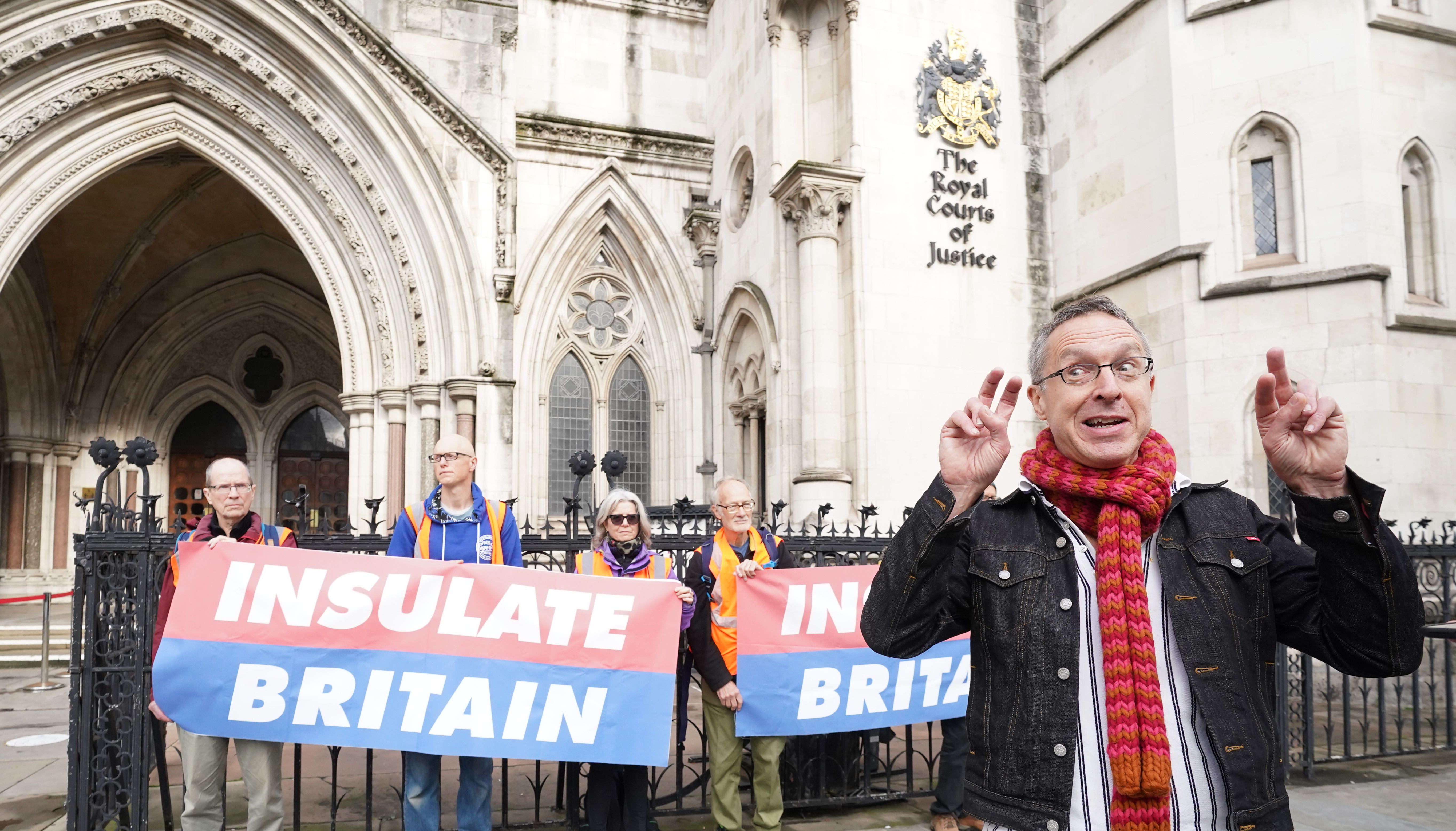 Tim Gough, spokesperson for Insulate Britain outside the Royal Courts of Justice in London, before a hearing over the injunction banning the environmental activists from blocking the M25.