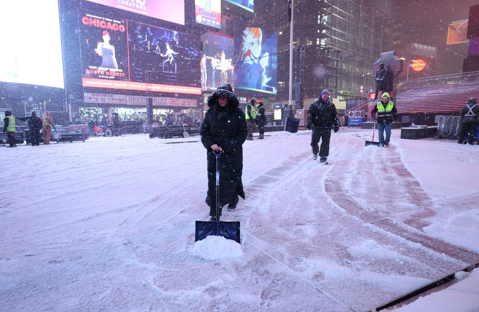 Times Sqaure covered in snow