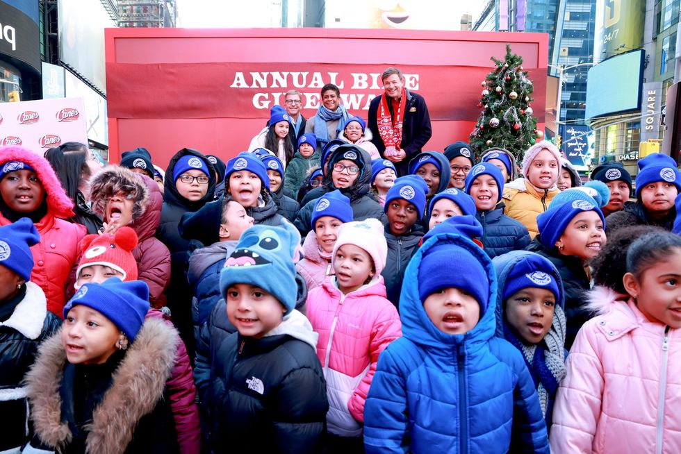 Times Square is also featuring a festive theme