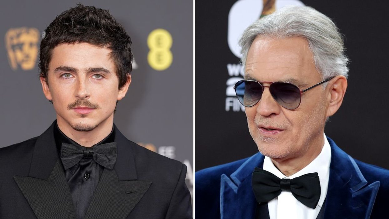 Timothee Chalamet and Andrea Bocelli