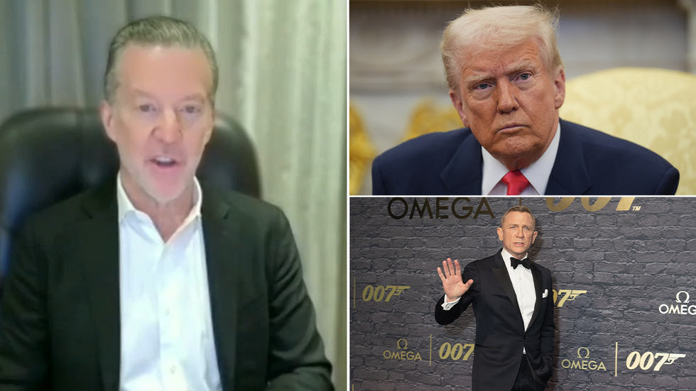 Timothy Richards with inset images of Donald Trump and Daniel Craig