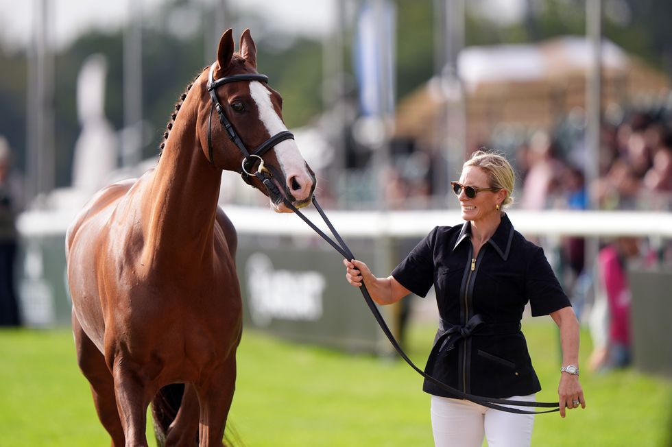 Tindall with her horse Class Affair ahead of the event