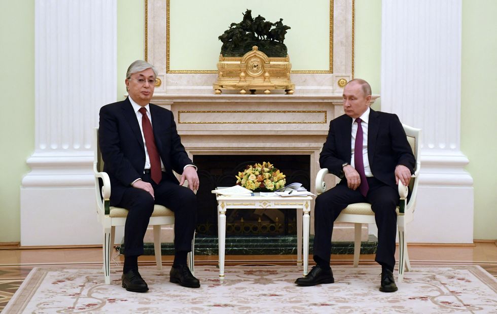 Tokayev refused to look his Russian counterpart in the eye