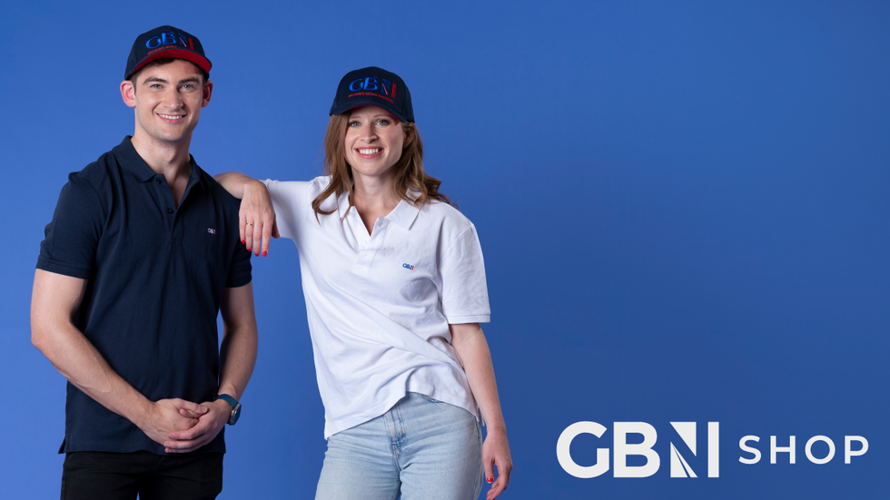 tom hardwood and emily carver wearing gbn merchandise