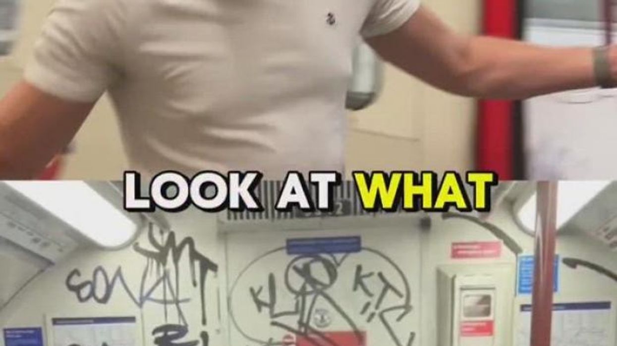 Tom Harwood takes matters into own hands on London Underground 'doing what Sadiq Khant' as he scrubs graffiti