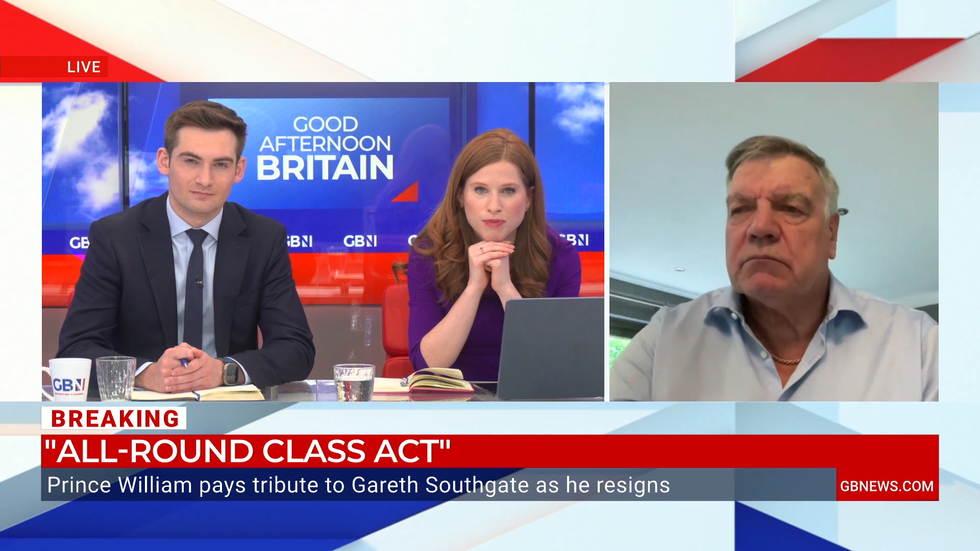 Tom Harwood, Emily Carver and Sam Allardyce