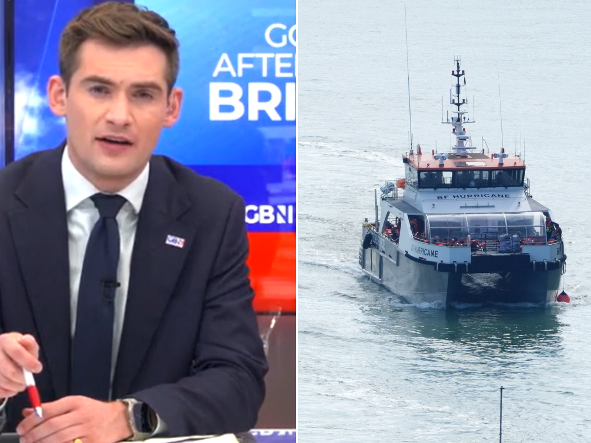 Tom Harwood; ship carrying migrants back to Dover