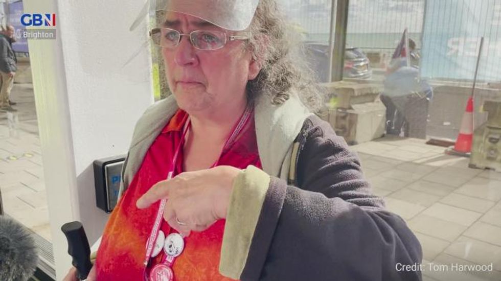 Keir Starmer faced chants of 'shame' and heckles during speech