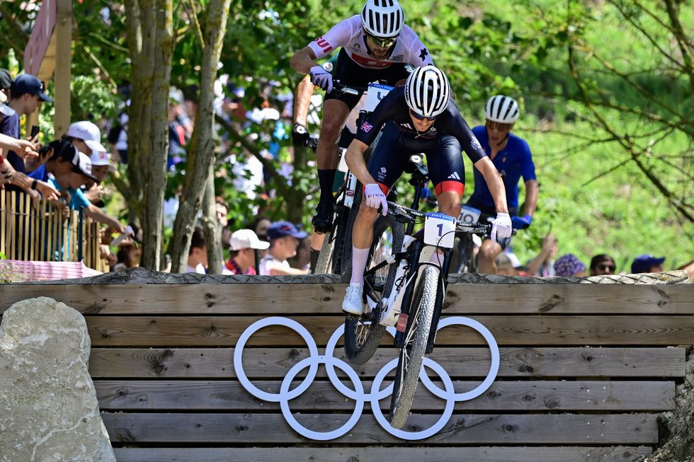 Tom Pidcock suffered the puncture on the third lap