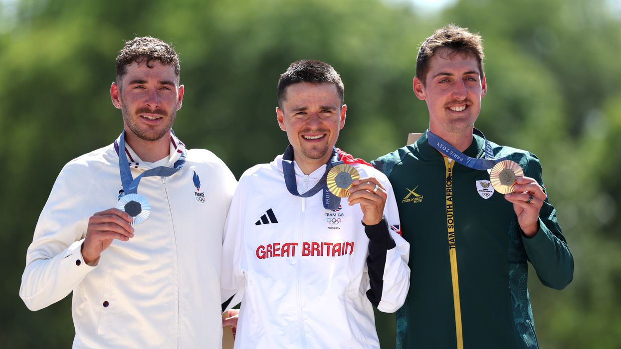 Tom Pidcock won gold after suffering a puncture